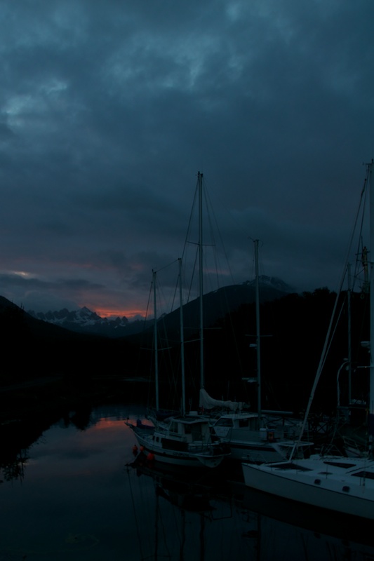 Sunset over Ocean Tramp and Gondwana