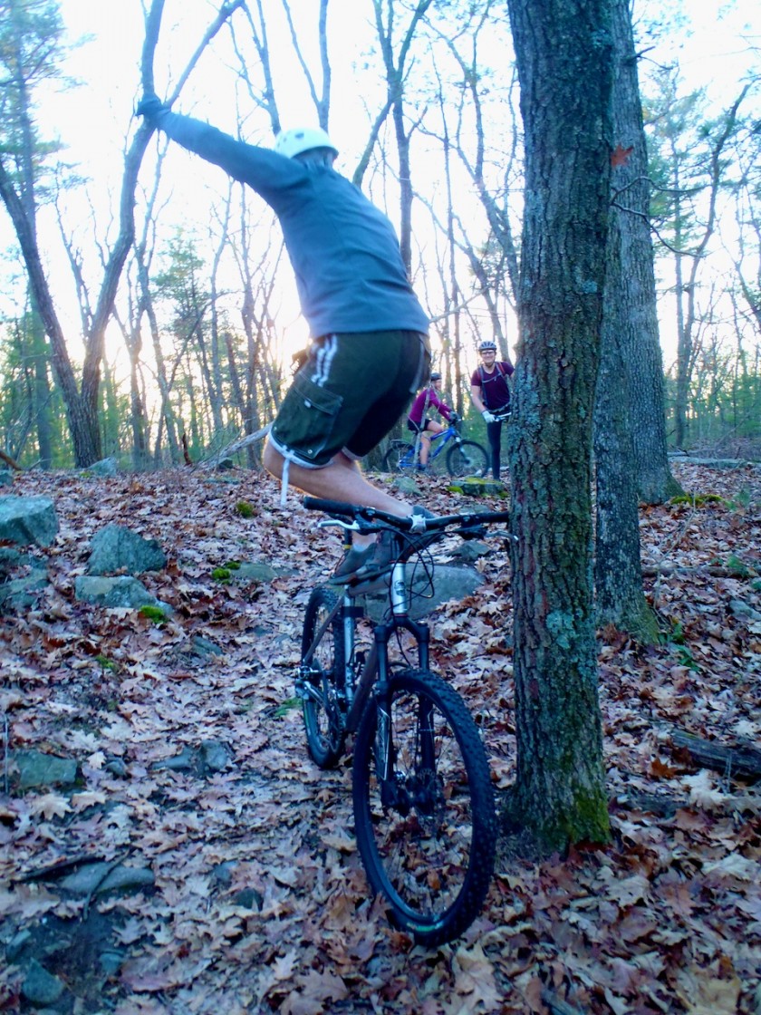 Adam balancing on his bike