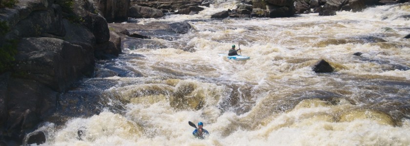 Peter and I running Final Chute in Cribworks on the West Branch of the Penobscot