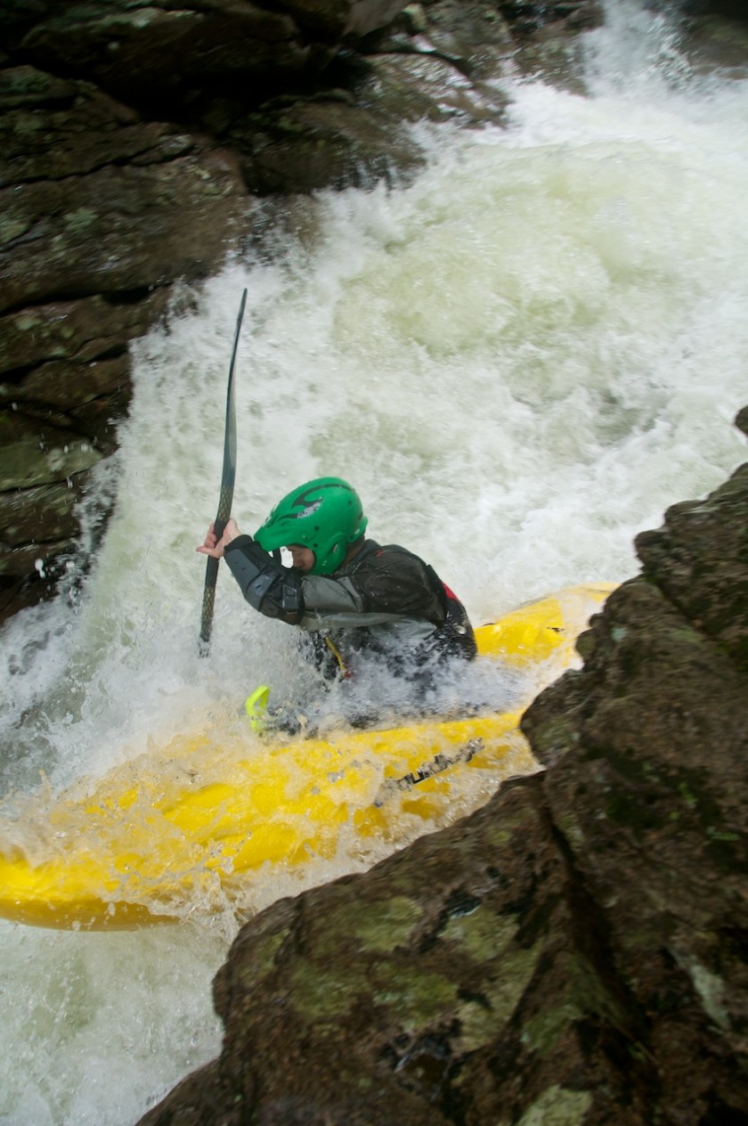 Scott in NO2 Chute on Cold Brook in NH