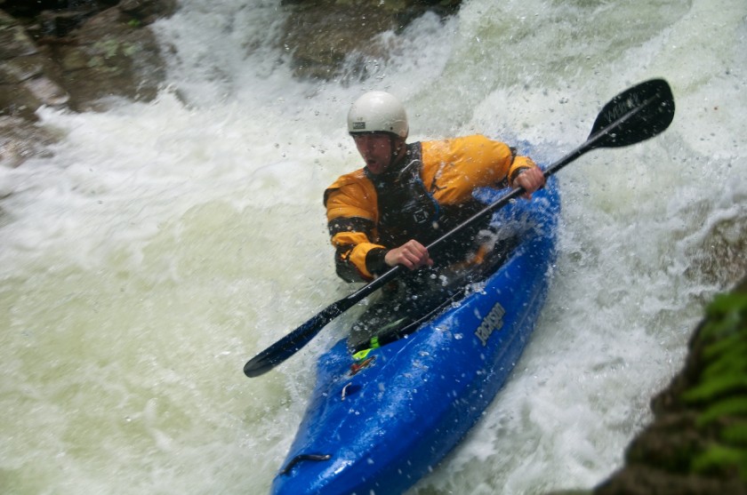 Joel in NO2 Chute on Cold Brook in NH