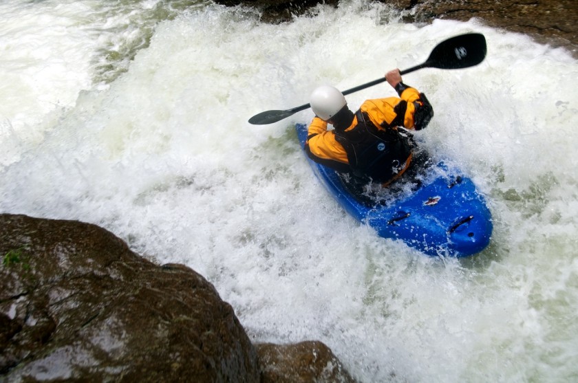 Joel in NO2 Chute on Cold Brook in NH