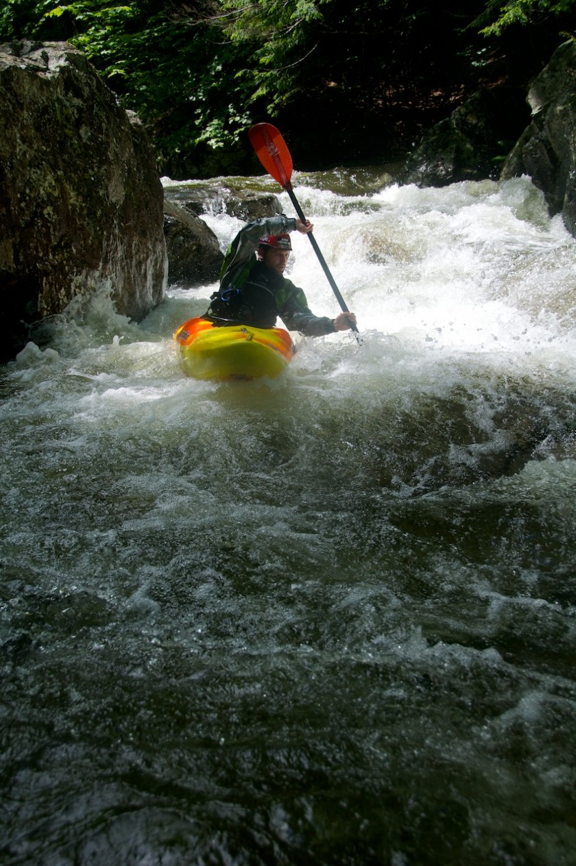 Joey lining up in Cold Fusion on Cold Brook in NH