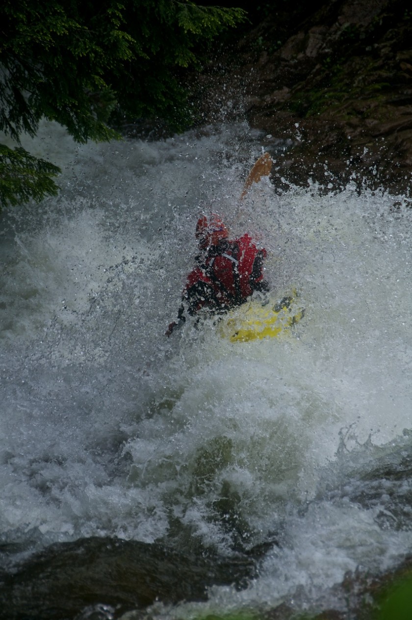 Jeremy part way down Particle Accelerator on Cold Brook in NH