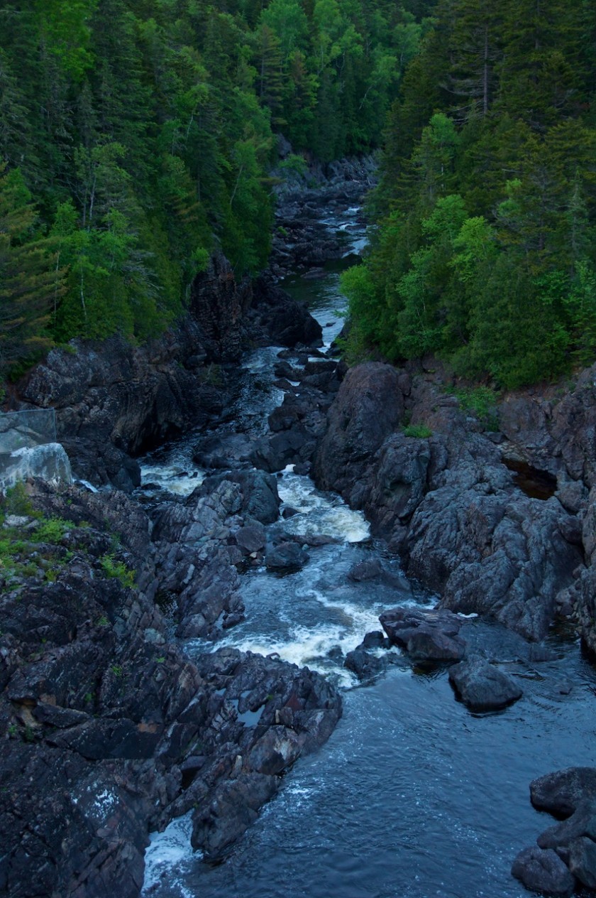 The Dryway between Ripogenus Dam and Mckay Station at the beginning of the release from the dam.