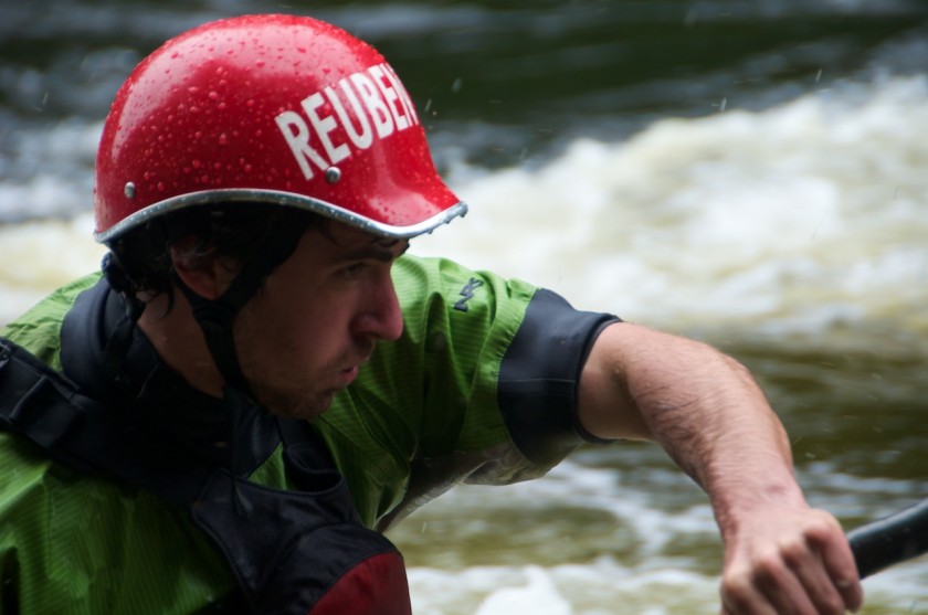 Ruben coming into the finish of the K-Bomb race on the Kennebec River.