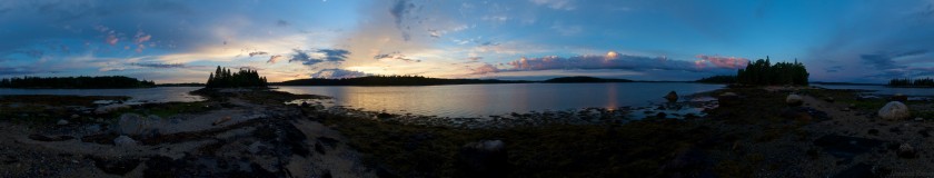 Sunrise on Spectacle Island on the Sheepscot River during a Sea Kayaking trip with the Juniper Cabin