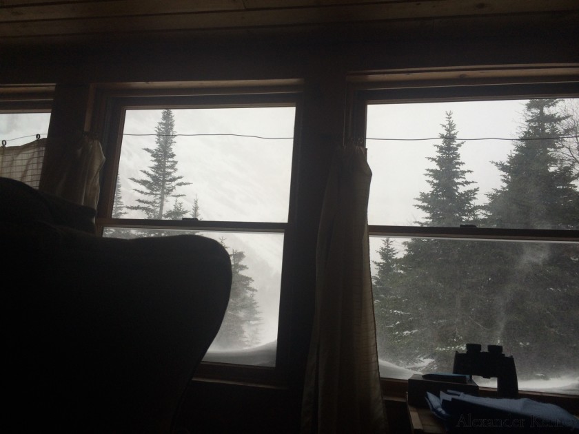 View from the ranger cabin at Chimney Pond