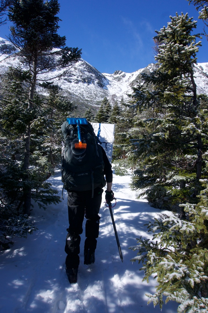 Heading back up the Saddle Trail with a heavy load