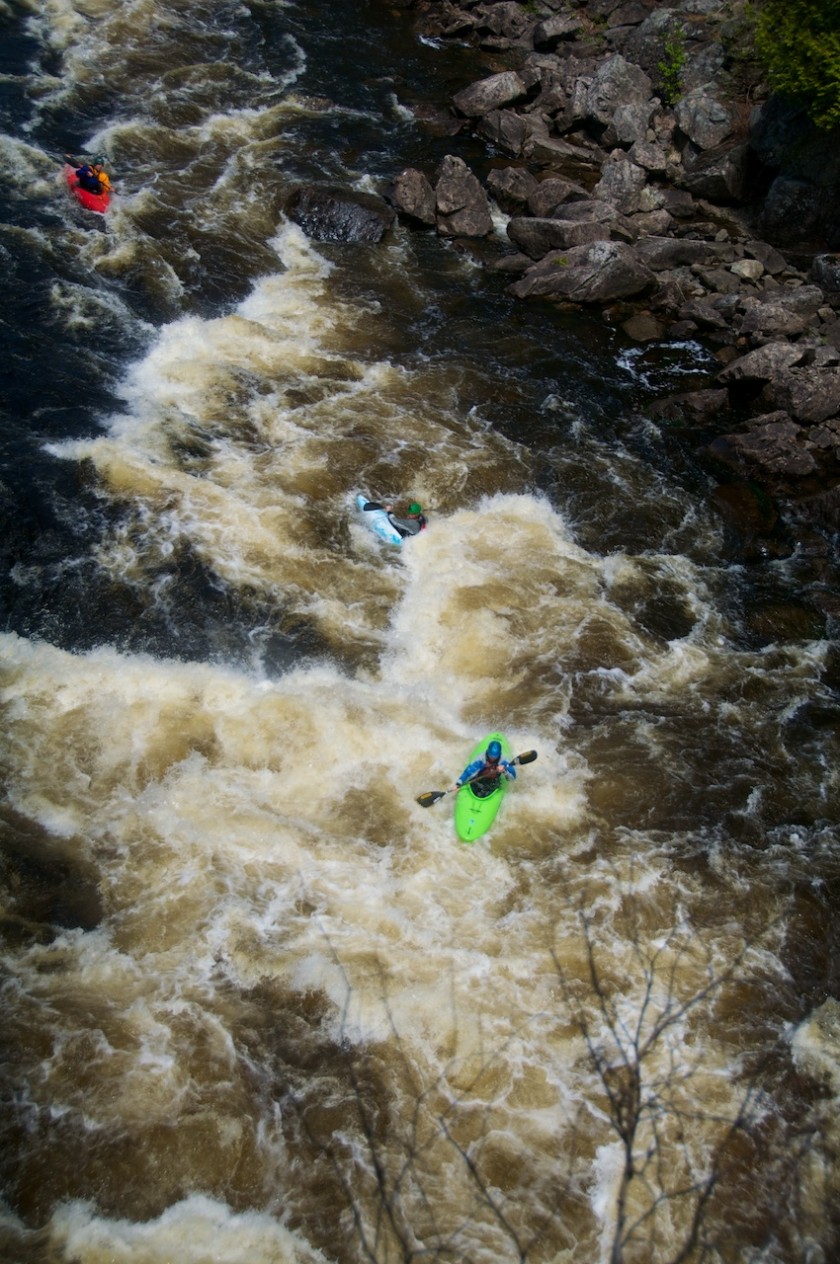 Peter, Rigg and I running Exterminator in Rip Gorge on the West Branch of the Penobscot