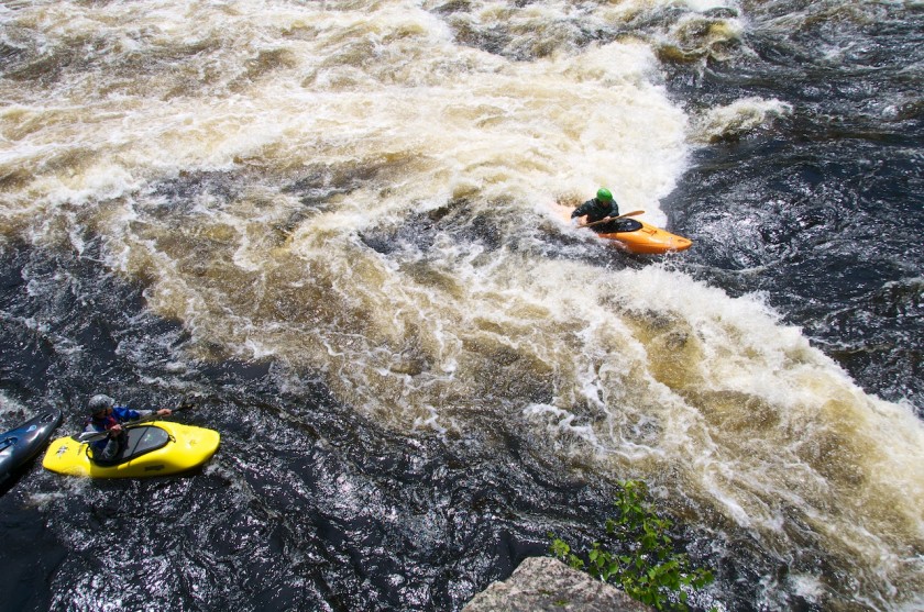 Ryan surfing at Third Drop of Big A on the West Branch of the Penobscot.