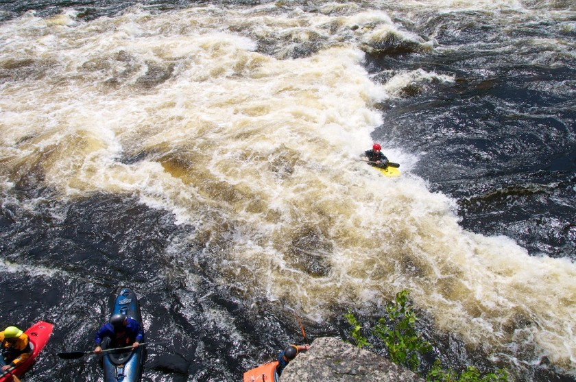 Mike surfing at Third Drop of Big A on the West Branch of the Penobscot.