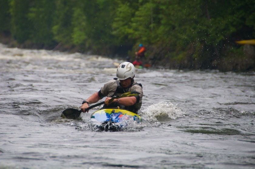 Chuck coming into the finish of the K-Bomb race on the Kennebec River.