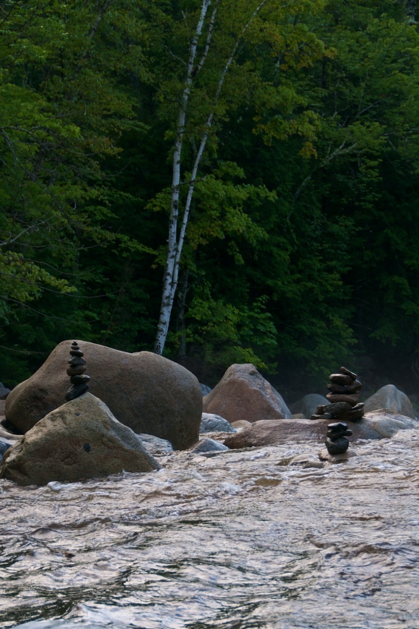 Cairns in the middle of the Sawyer River